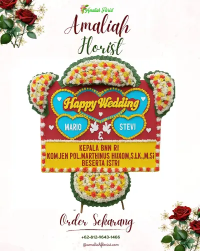 Karangan Papan Bunga Pernikahan di Bejalen